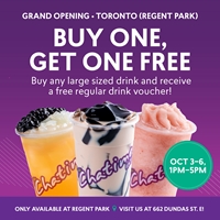 Grand Opening Offer: Buy One Get One Free at Chatime Toronto (Regent Park)