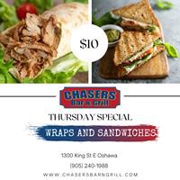 Thursday Special at Chasers Bar & Grill
