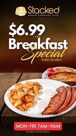 Breakfast Special for $6.99 at Stacked Pancake & Breakfast House