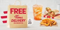 Enjoy free delivery on Tims app orders over $9