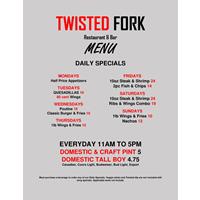 Daily Specials at Twisted Fork Restaurant & Bar