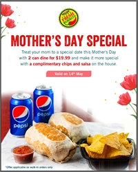 Enjoy our 2-Can-Dine special with Fresh Burrito this Mother's Day!