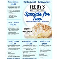 Specials for Two at Teddy's Restaurant & Deli