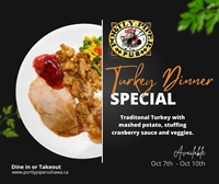 Enjoy a Special Thanksgiving Turkey Dinner at Portly Piper Oshawa this weekend