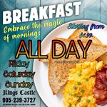 Now serving breakfast at King's Castle Bar & Grill