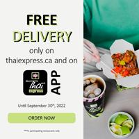 Get FREE delivery from Thai Express for the entire month of September!