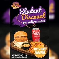 Student Discount: 10% off from the entire menu only at Chaalo Oshawa