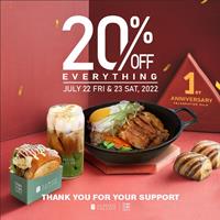 1st year anniversary promotion: 20% off everything at La Petite Colline / Shan San Cafe