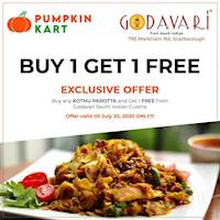 Buy any KOTHU PAROTTA and Get 1 FREE from Godavari South Indian Cuisine 