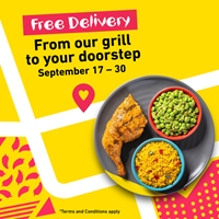 Ejoy FREE delivery on all online and app orders from Nando's