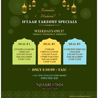 Iftaar Takeout Specials at Nihari Inn by Toshka