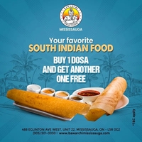 Buy 1 dosa and get another one free at Bawarchi-Mississauga
