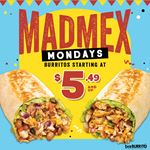 Burritos from $5.49 every Monday at BarBURRITO