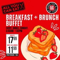 All You Can Eat breakfast and brunch buffet at My Place Bar & Grill